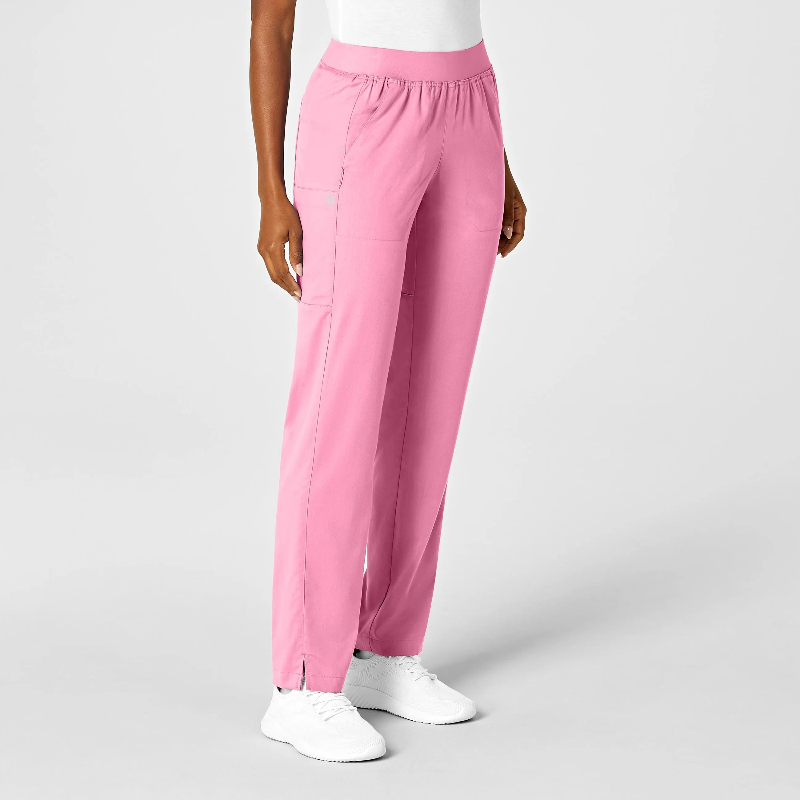 PRO Women's Knit Waist Cargo Scrub Pant - Pink Blossom