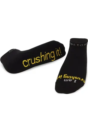 "I Am Crushing It" White Low Cut Sock