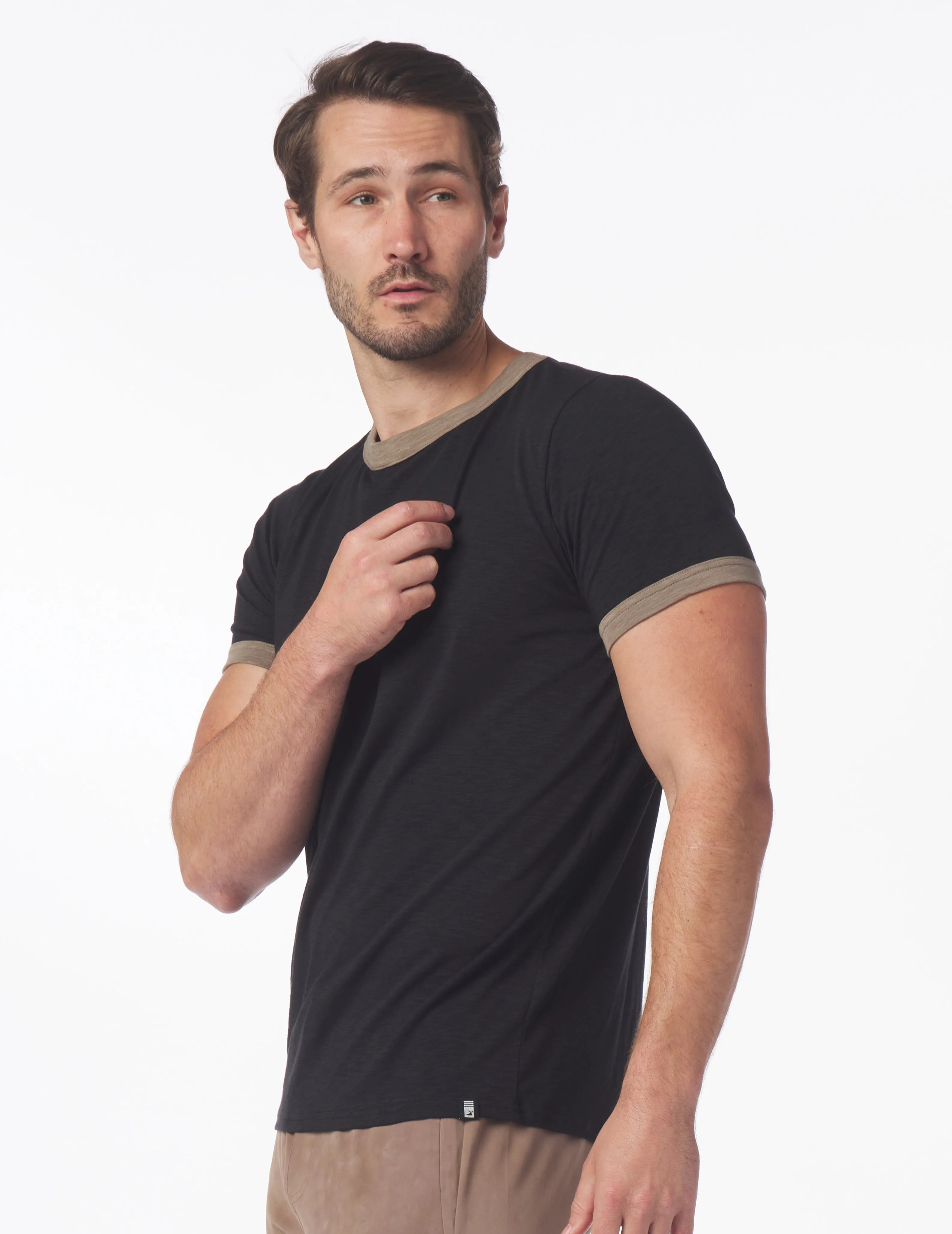 Ringer Tee: Black