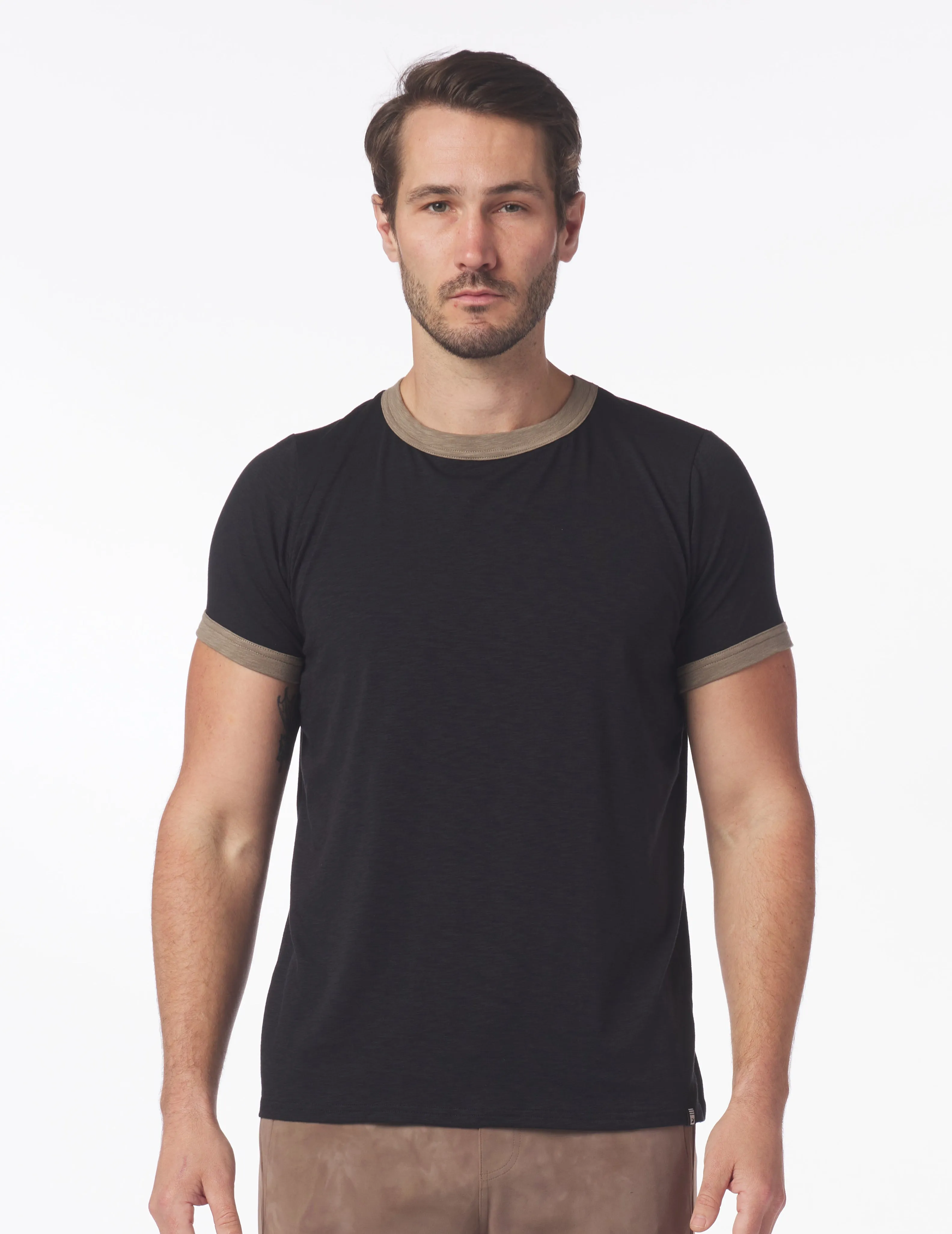 Ringer Tee: Black