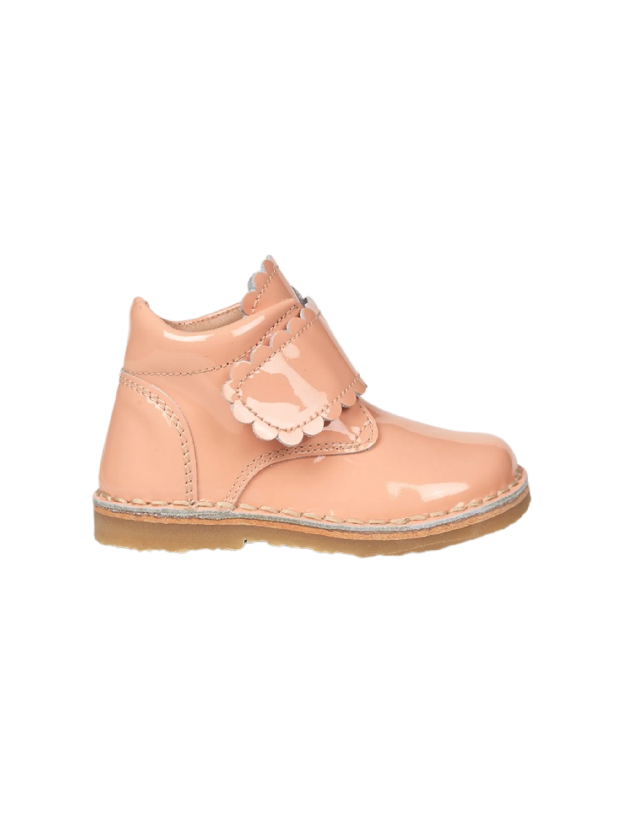 Scallop Velcro Boot - Blush