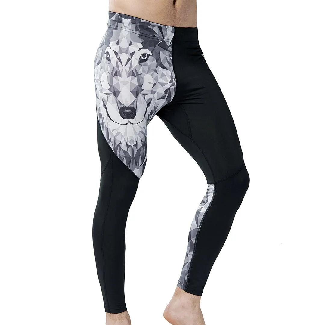 UPF50  Beast Black Men’s Swim Pants - Wolf Style