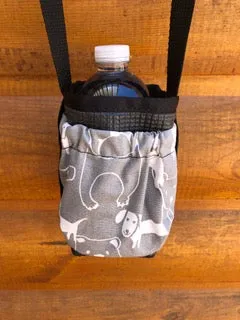 Water Bottle Holder with Dog Print Pocket