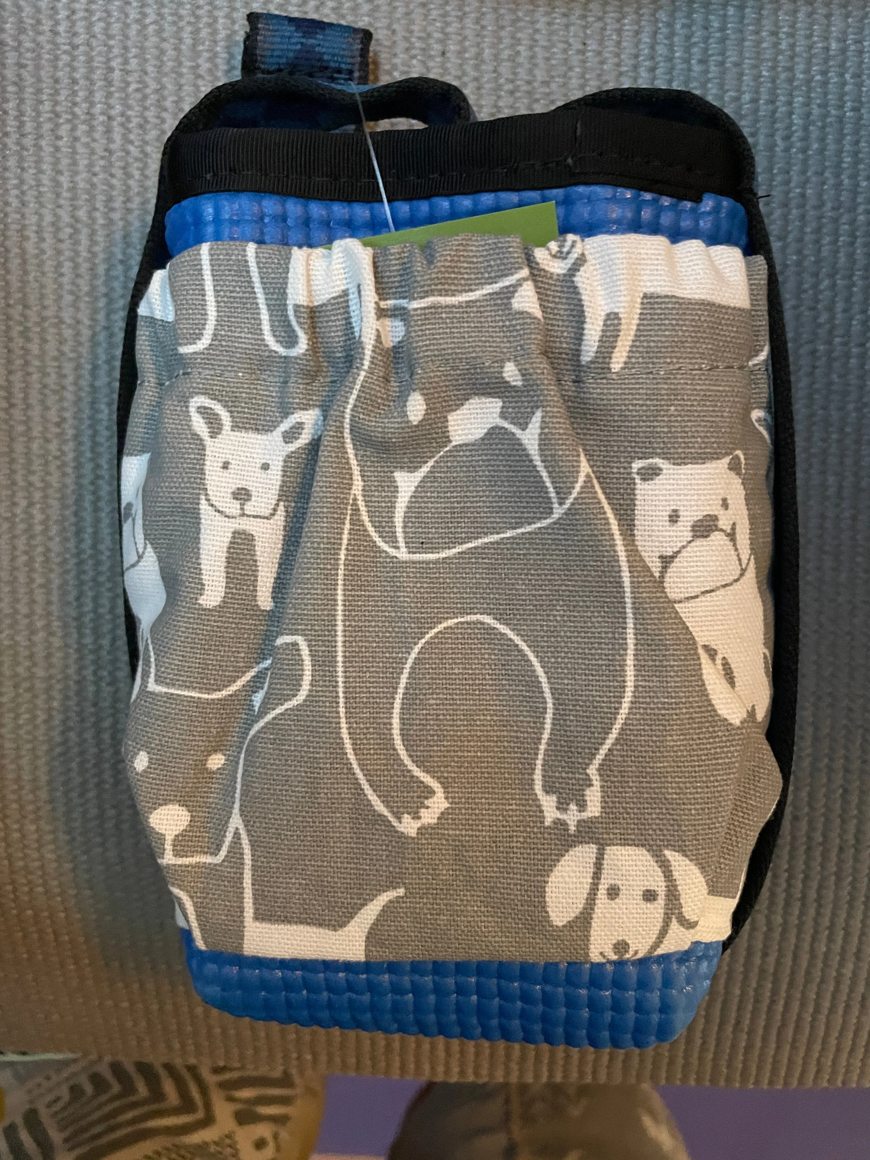 Water Bottle Holder with Dog Print Pocket