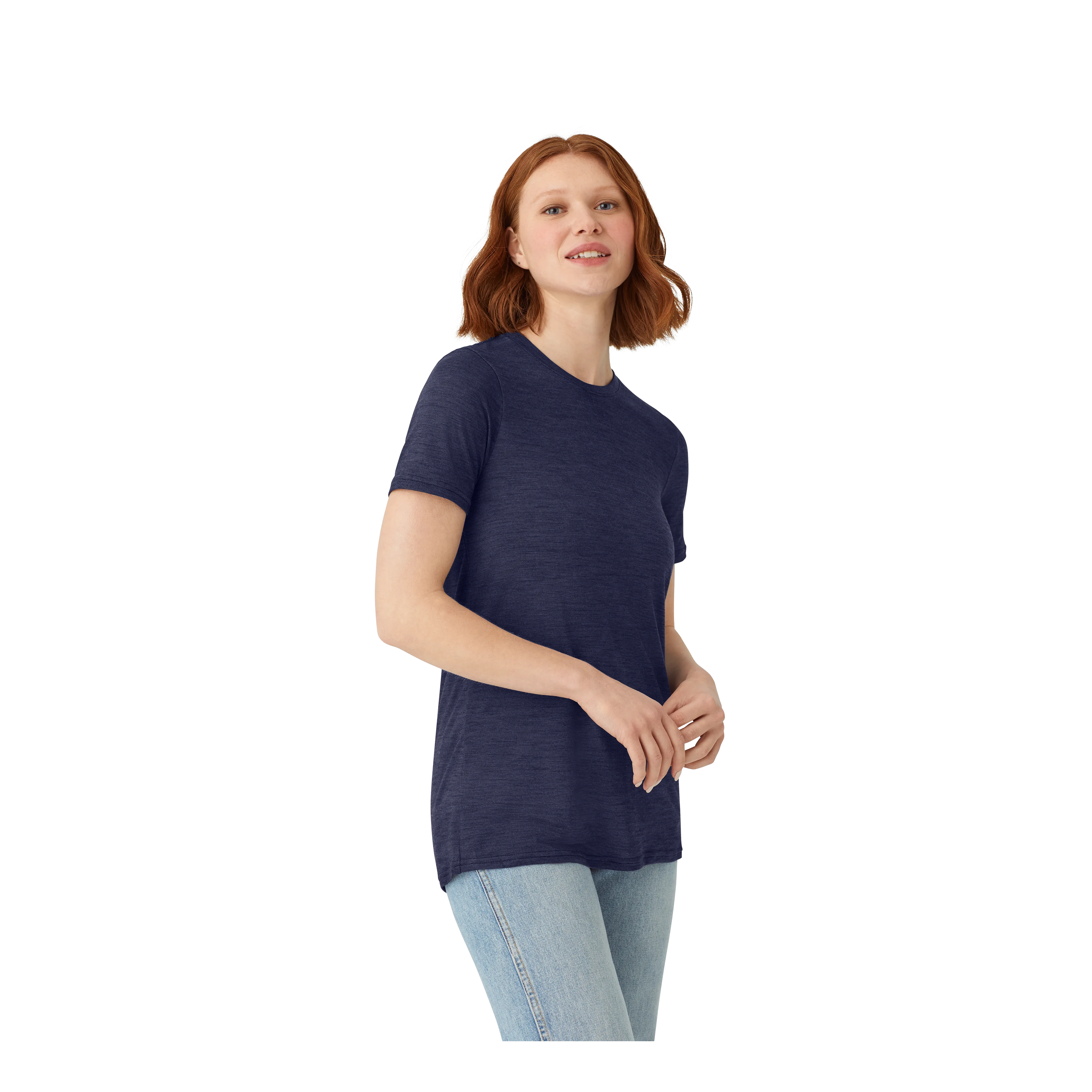 Women's Merino Wool Blend Crew Neck T-Shirt