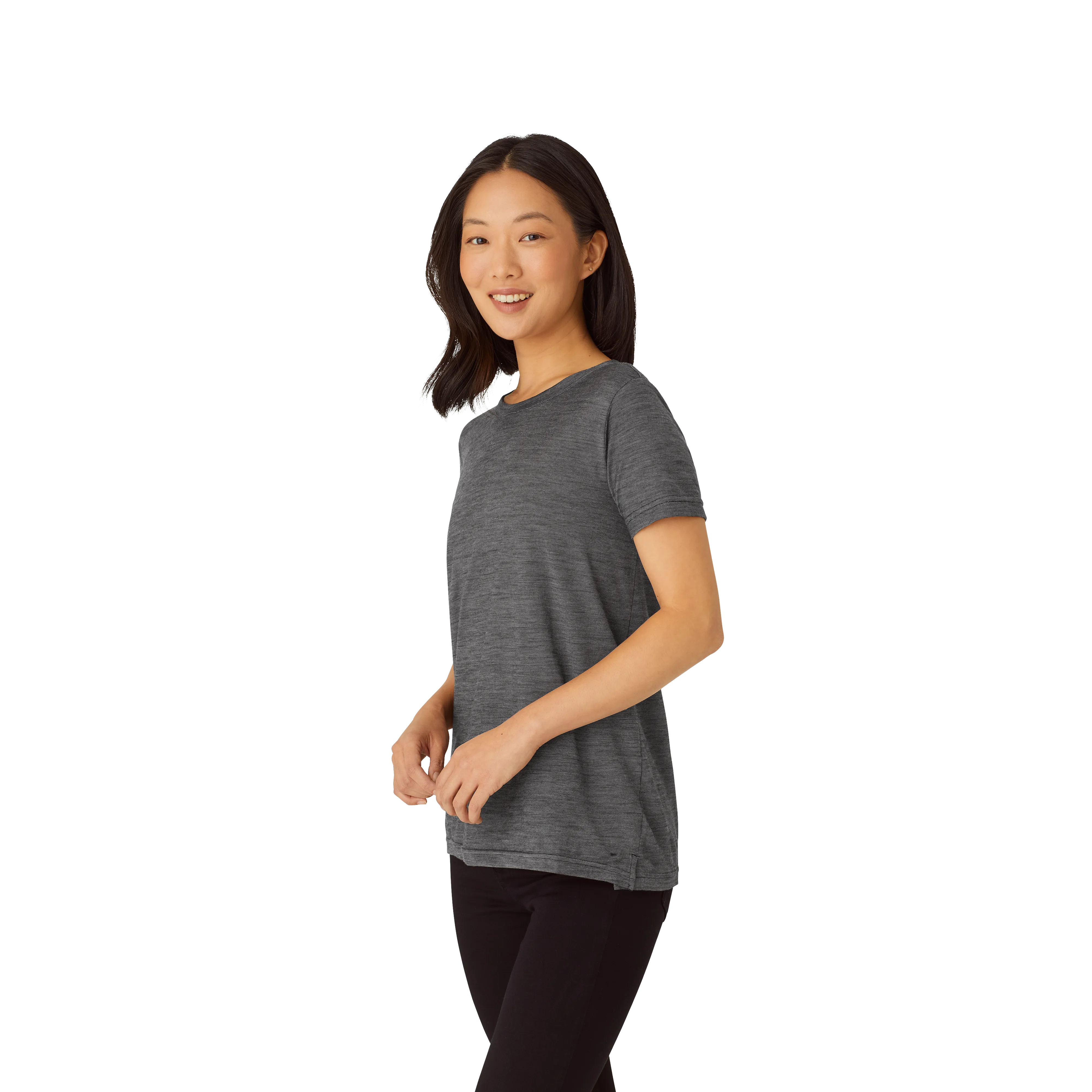 Women's Merino Wool Blend Crew Neck T-Shirt