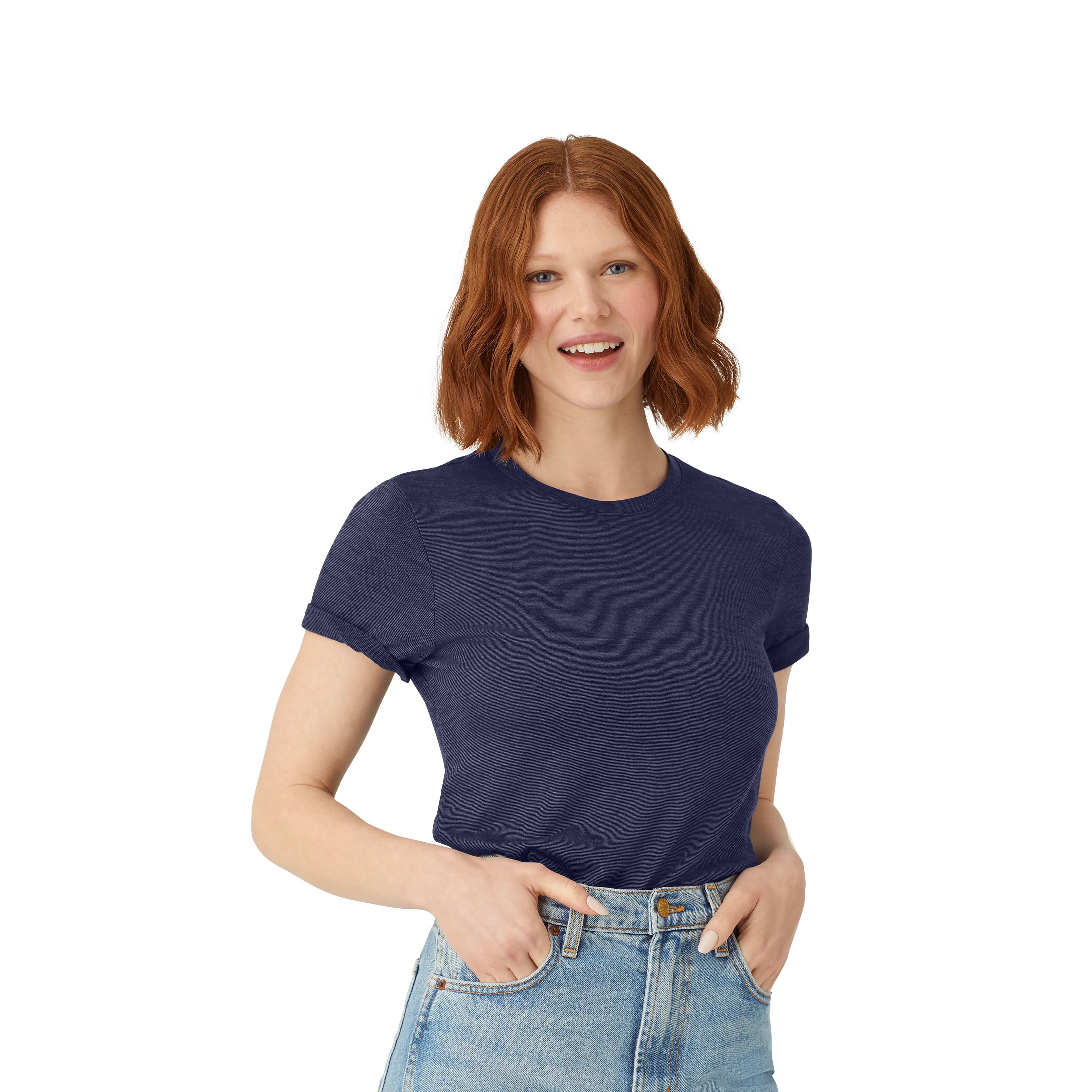 Women's Merino Wool Blend Crew Neck T-Shirt