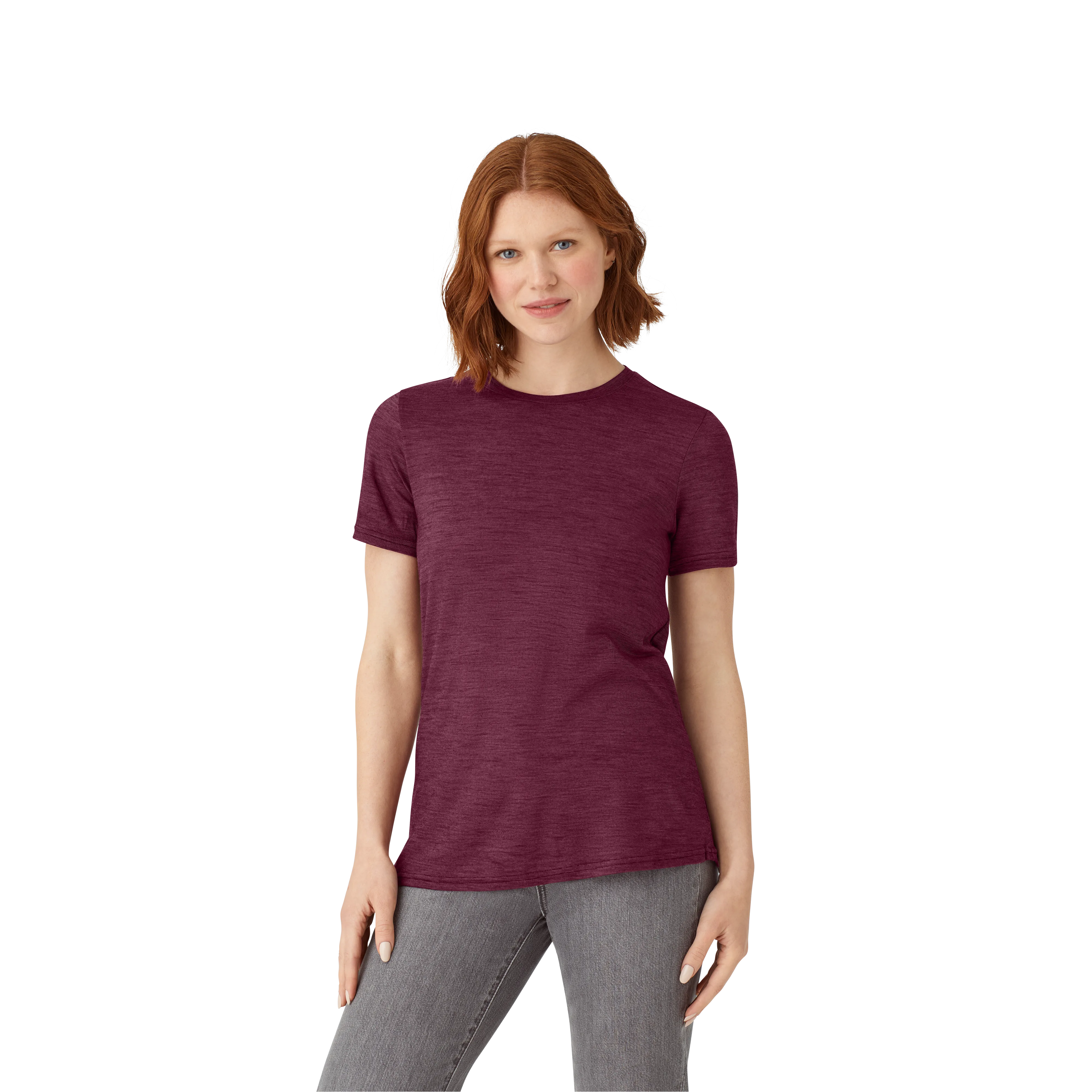 Women's Merino Wool Blend Crew Neck T-Shirt