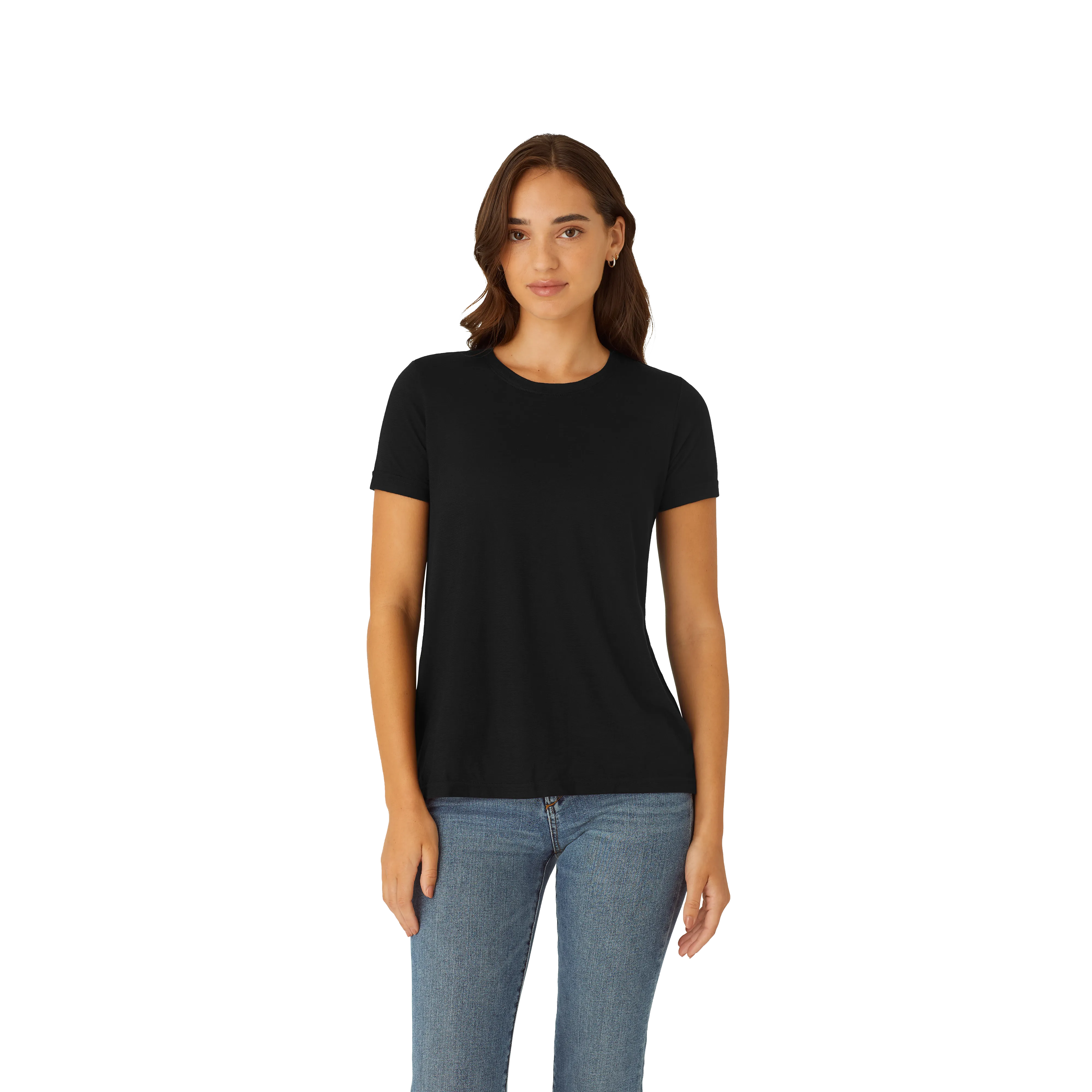 Women's Merino Wool Blend Crew Neck T-Shirt